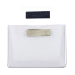 304-MAG | 4.33" W x 3.35" H - Horizontal Clear Vinyl Badge Holder with Magnet (Blank)