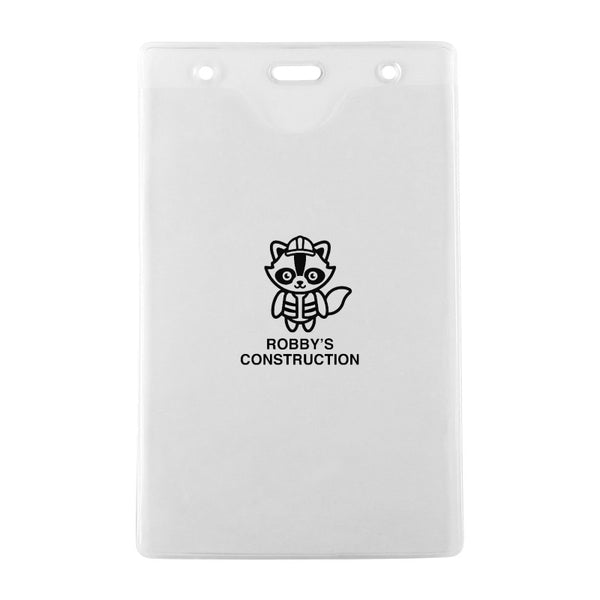 506-456-C | 4.25" W x 6.75" H - Vertical Clear Vinyl Badge Holder (1 Color Imprint)