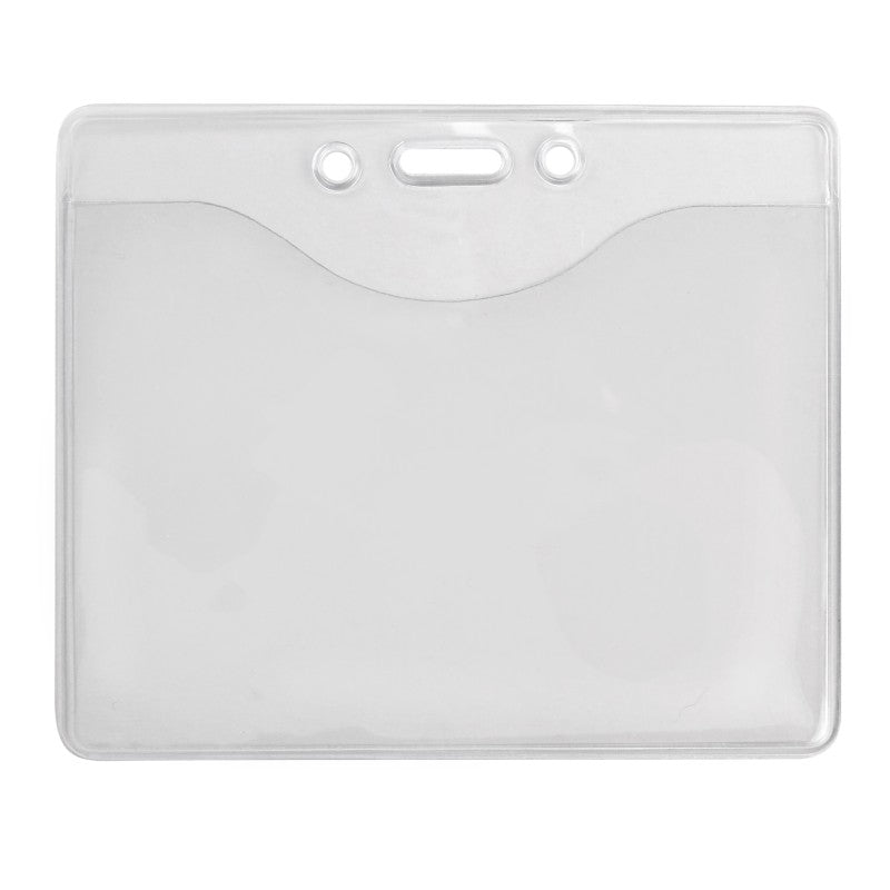 506-J | 4.32" W x 4.00" H - Horizontal Clear Vinyl Badge Holder (Blank)