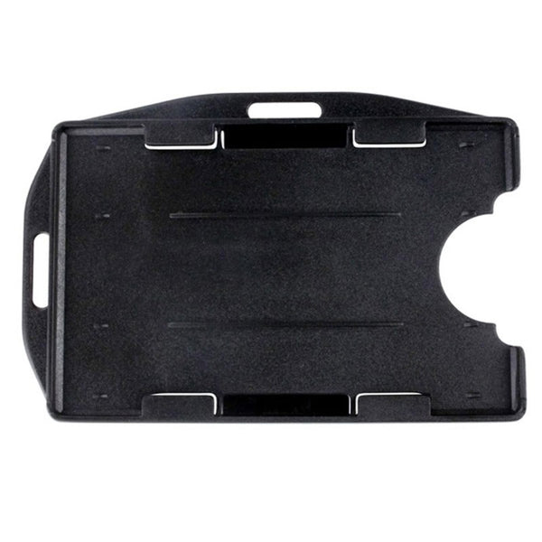 826-TN-BLK | 2.50" W x 3.63" H - Multi-Directional Rigid Two-Card Holder (Blank)
