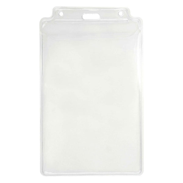 CL-1840-1605 | 3.88" W x 6.63" H - Vertical Clear Vinyl Badge Holder (Blank)