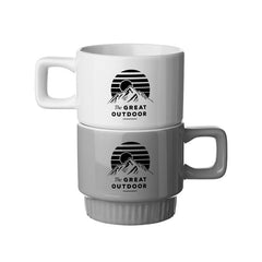 CM25-1 | 10 oz. Ridged Super Stacker Ceramic Mug (1 Color Imprint)