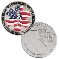 COINBR-225-1 | 2.25" Brass Challenge Coin (4 Colors on 1 Side)