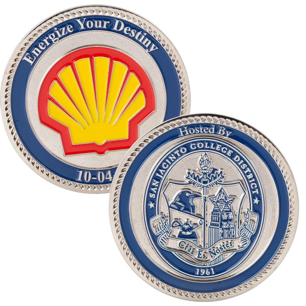 COINBR-25-2 | 2.5" Brass Challenge Coin (4 Colors on Both Sides)