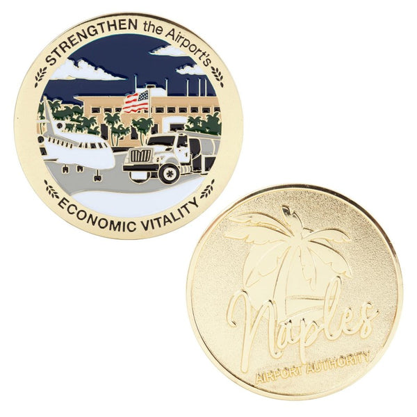 COINZA-2-1 | 2" Zinc Challenge Coin (4 Colors on 1 Side)