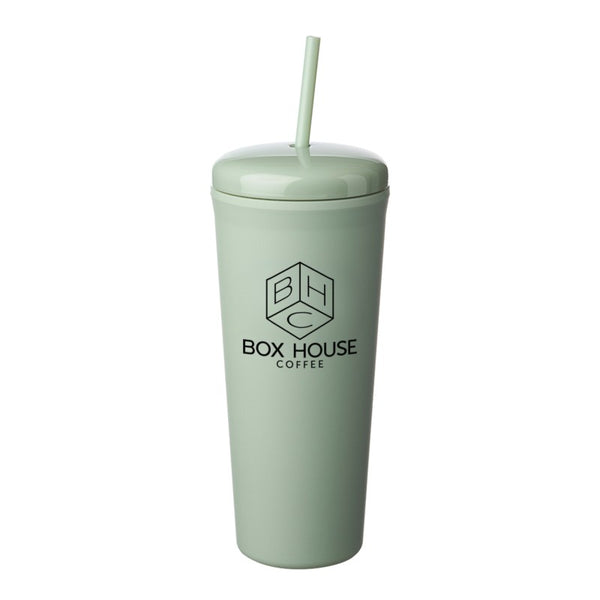 DTM25-1 | 25 oz. Dome Rubberized Plastic Travel Mug (1 Color Imprint)
