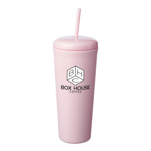 DTM25-2 | 25 oz. Dome Rubberized Plastic Travel Mug (2 Color Imprint)