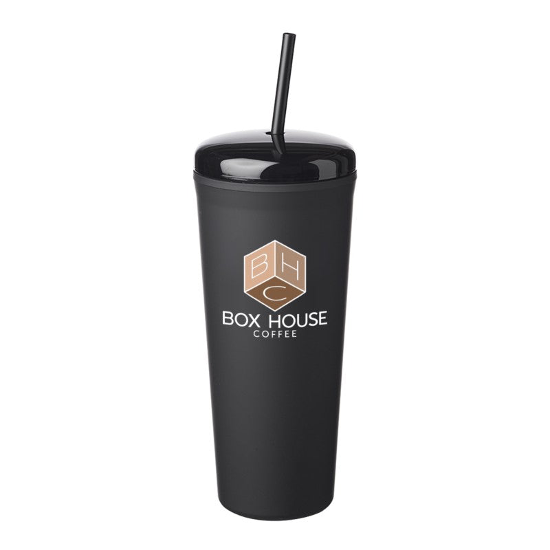 DTM25-F | 25 oz. Dome Rubberized Plastic Travel Mug (Full Color Imprint)