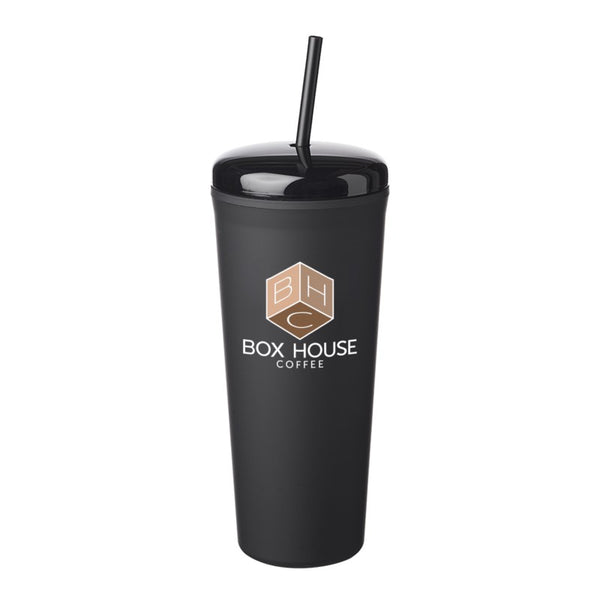 DTM25-F | 25 oz. Dome Rubberized Plastic Travel Mug (Full Color Imprint)