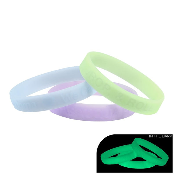 GIDSBR-12 | 1/2" Rush Glow-in-the-Dark Silicone Wristband
