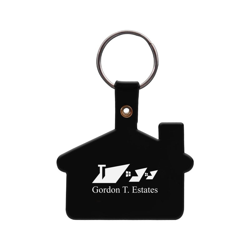 HSKT-1 | House Shaped Soft Plastic Key Tag (1 Color Imprint)