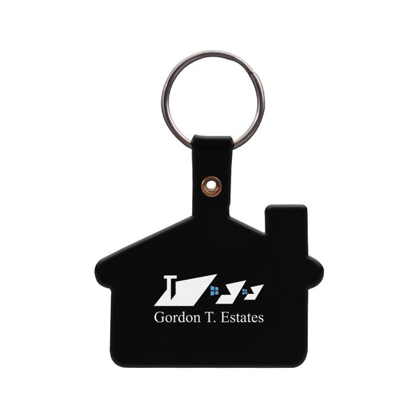 HSKT-2 | House Shaped Soft Plastic Key Tag (2 Color Imprint)