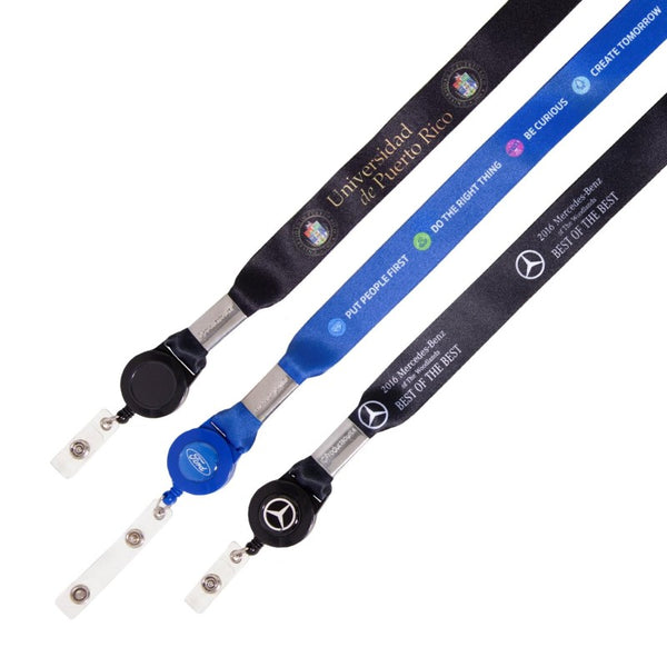 IDP-30-DS-1 | 1" Dye Sublimated Lanyard with Badge Reel Combo