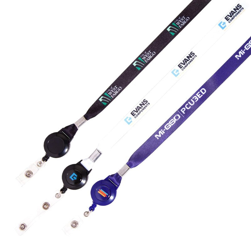 IDP-30-DS-58 | 5/8" Dye Sublimated Lanyard with Badge Reel Combo