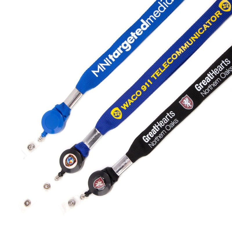 IDP-30-FPL-1 | 1" Flat Polyester Lanyard with Badge Reel