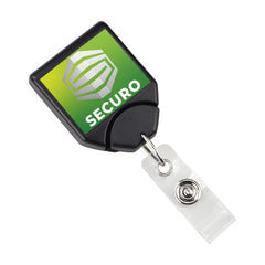 IDP-780X | Custom Square Badge Reel With Swivel Clip with Teeth