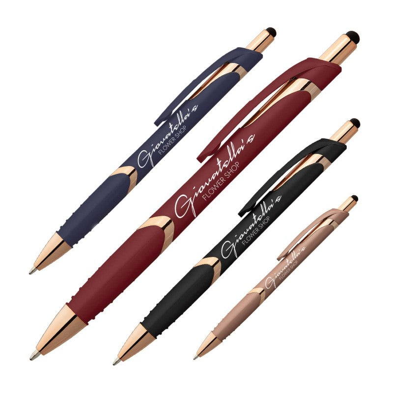 IDP-AGX | Gemini Softy Rose Gold Plastic Pen (1 Color Imprint)