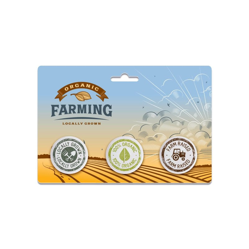 IDP-BTP3-125 | Three 1.25" Pin-Back Buttons on Backing Card