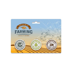 IDP-BTP3-125 | Three 1.25" Pin-Back Buttons on Backing Card