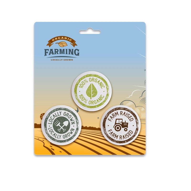 IDP-BTP3-175 | Three 1.75" Pin-Back Buttons on Backing Card