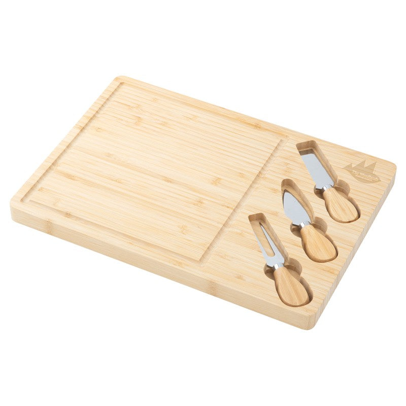 IDP-CCB-11 | Brie Bamboo Cheese Board Set (Engraved Imprint)