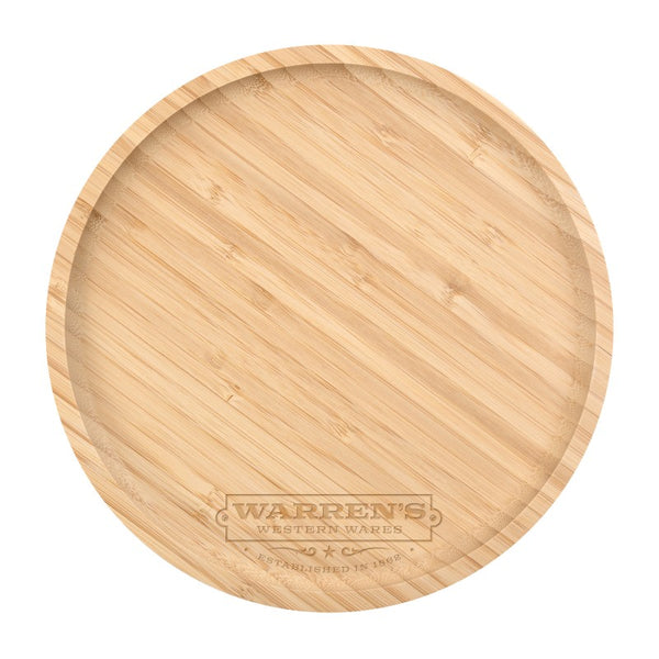 IDP-CCB-7 | Round Bamboo Serving Tray (Engraved Imprint)