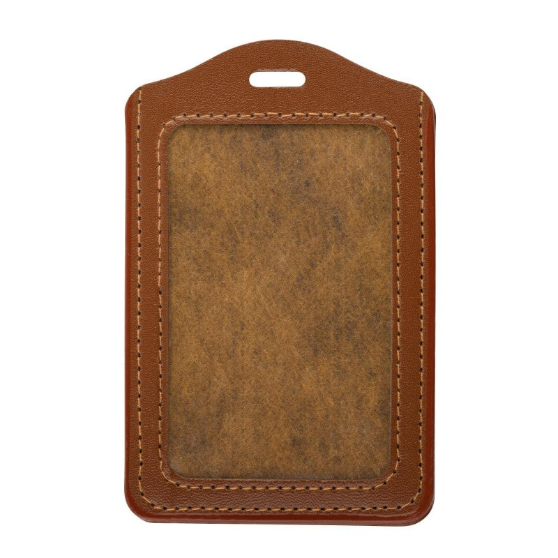 IDP-LVBH | Faux Leather Premium Badge Holder (Vertical)