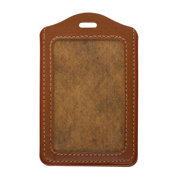 IDP-LVBH | Faux Leather Premium Badge Holder (Vertical)