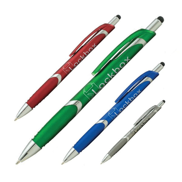IDP-PYB | Spectrum Metallic with Stylus Plastic Pen (1 Color Imprint)