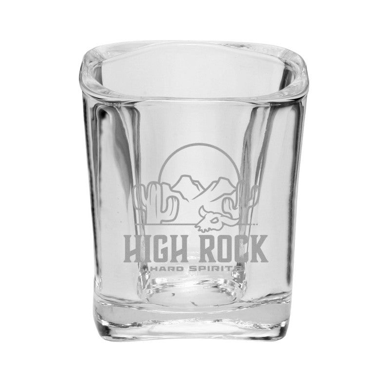 IDP-SG20-E | 2 oz. Rounded Square Shot Glass (Engraved Imprint)