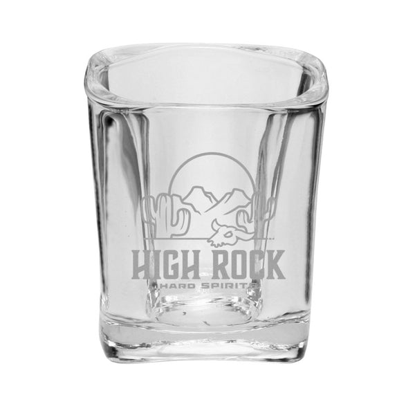 IDP-SG20-E | 2 oz. Rounded Square Shot Glass (Engraved Imprint)