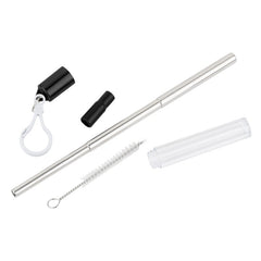 IDP-STRAW2-1 | Retractable Metal Straw with Cleaner (1 Color Imprint)