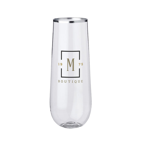 LWG9-2 | 9 oz. Luxor Plastic Stemless Wine Glass (2 Color Imprint)