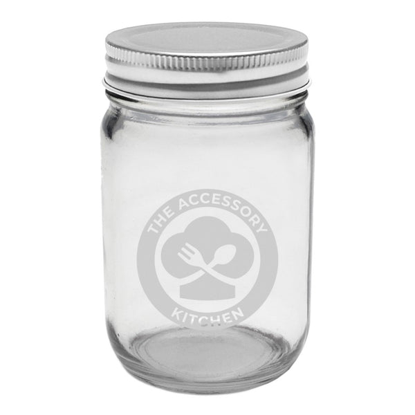 MJSC12-E | 12 oz. Mason Jar Storage Container (Engraved Imprint)