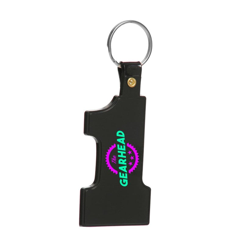 NOKT-2 | 1-Shaped Soft Plastic Key Tag (2 Color Imprint)