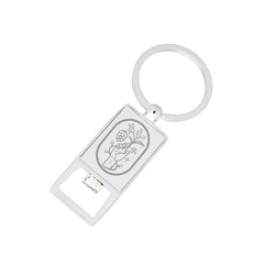 O-RKC | Rectangle Shaped Chrome Bottle Opener Key Tag