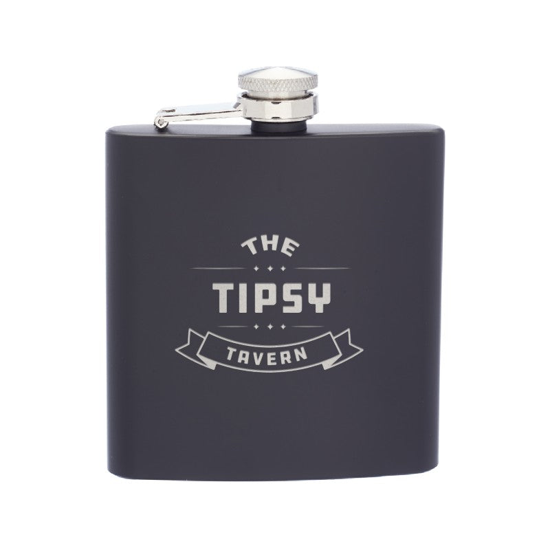 SS6-E | 6 oz. Lazio Stainless Steel Hip Flask (Engraved Imprint)