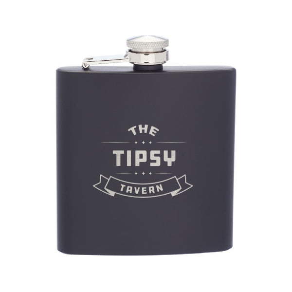 SS6-E | 6 oz. Lazio Stainless Steel Hip Flask (Engraved Imprint)