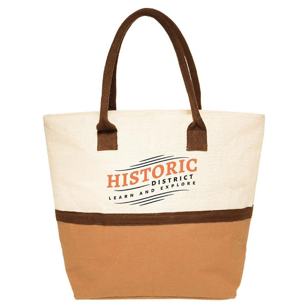T-WSJT-2 | Two-Tone Jute Window Shopper Tote Bag (2 Color Imprint)