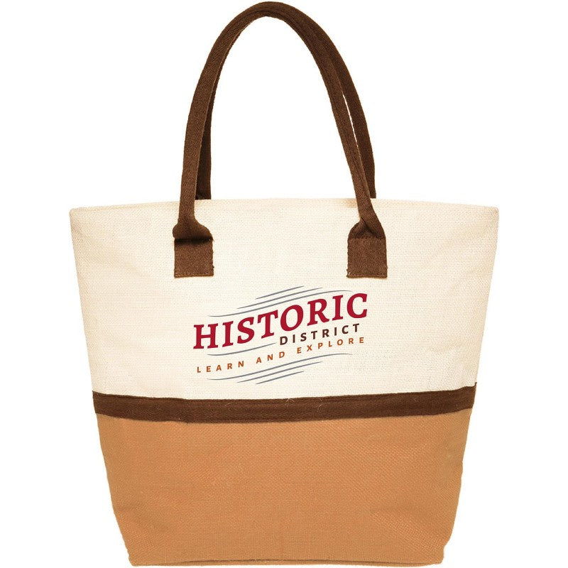 T-WSJT-F | Two-Tone Jute Window Shopper Tote Bag (Full Color Imprint)