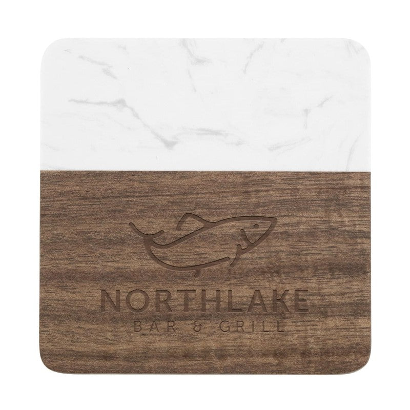 WSSQ-COAST | Acacia and Slate Square Coaster